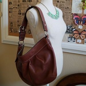Coach Brown/Tan Leather Hobo Handbag